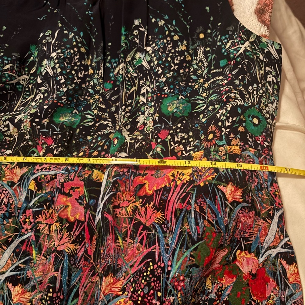 Maeve Silk Floral Dress Anthropologie size 8 midi A00301 - Picture 8 of 9